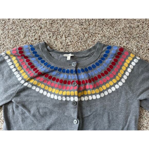 TALBOTS colorful Gray sweater, Size Large, 100% cotton - Picture 4 of 8